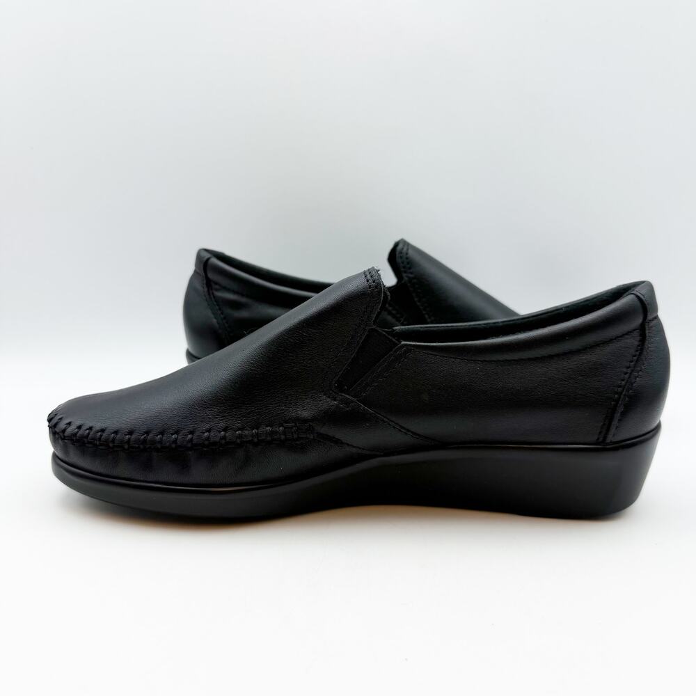 SAS Womens Dream Comfort Loafers US 8 Black Leather Hand Laced Moccasin NIB - Picture 8 of 13